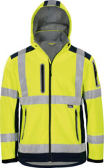 Softshelljacke Warnschutz leuchtorange-marine – Bild 2