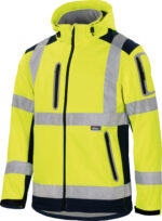 Softshelljacke Warnschutz leuchtorange-marine – Bild 4