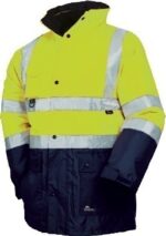 Warnschutz,Parka 5 in 1, leuchtgelb-marine